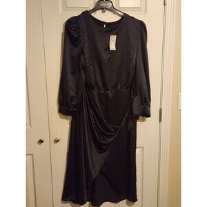 River Island Plus NWT Women Size 24 black long sleeve midi dress